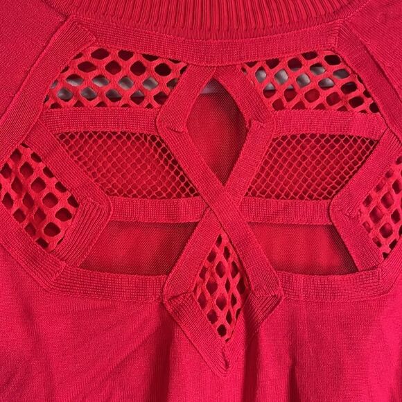 NWT CYRUS KNITS CUTOUT KNIT & Mesh Snowflake Front, Longsleeve Sweater S - Picture 3 of 9